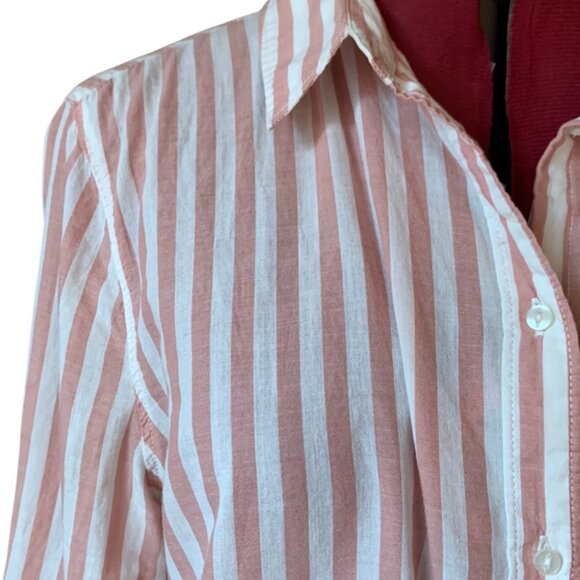 H&M - Pink & White Striped Button-Down Shirt – Lightweight & Casual - Picture 5 of 13